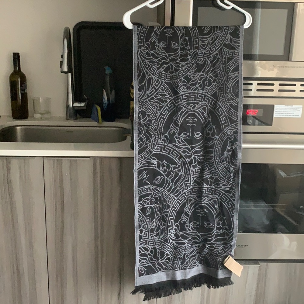 Versace monogram double-sided wool scarf